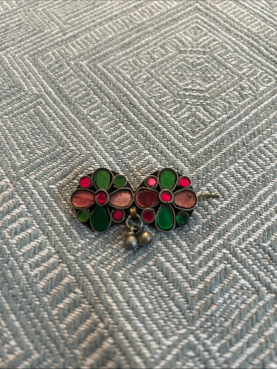 Vintage Green & Pink Floral Hairclip Set main image 5
